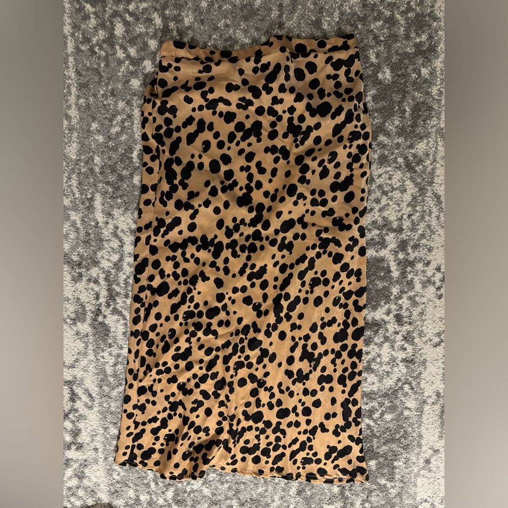 Leopard silk skirt
